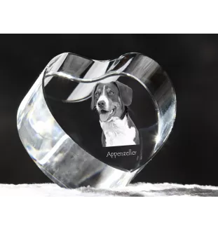 Bouvier Appenzellois, Bouvier de l'Appenzell - une photo de chien dans un cristal, un cœur en cristal, un cadre photo exceptionnel de la marque Art-Dog