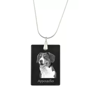 Appenzell Cattle Dog, Appenzeller Sennenhund - Crystal pendant with dog, silver necklace with photo, personalised pendant by Art-Dog brand