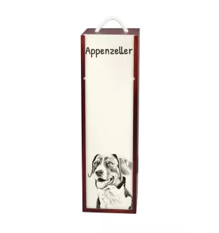 Appenzell Cattle Dog, Appenzeller Sennenhund - wine box with a dog, alcohol box with graphics, personalized gift box from the Art-Dog brand