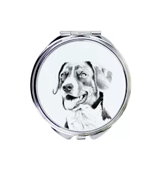 Appenzeller Sennenhund, Appenzellerhund - Taschenspiegel mit Hund, personalisierter Taschenspiegel, kompakter Spiegel mit Art-Dog-Logo