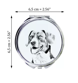 Appenzell Cattle Dog, Appenzeller Sennenhund - Pocket mirror with a dog, personalized mirror for a purse, compact mirror with Art-Dog brand print.