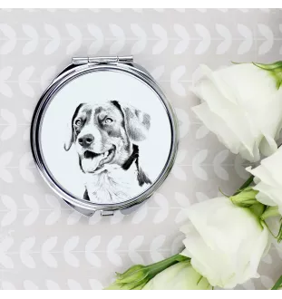 Appenzeller Sennenhund, Appenzellerhund - Taschenspiegel mit Hund, personalisierter Taschenspiegel, kompakter Spiegel mit Art-Dog-Logo