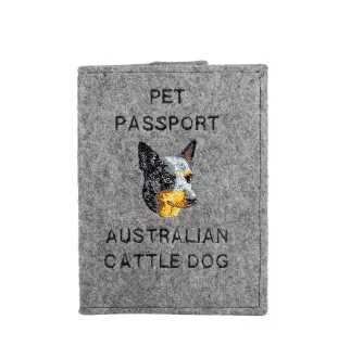 Australian Cattle Dog, Blue Heeler, Red Heeler - Dog passport case, document case, gift for the traveller from the Art-Dog brand