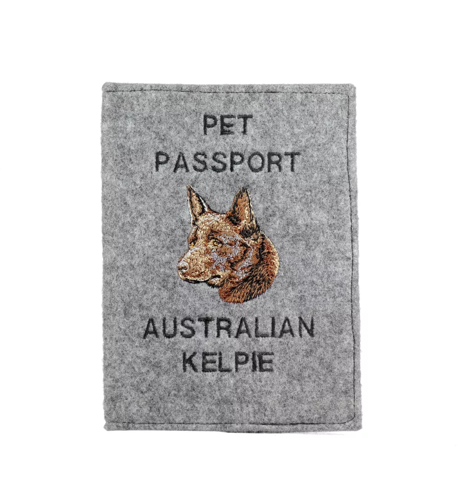 Kelpie Australien, Australian Kelpie - Porte passeport pour chien, porte document, cadeau pour le voyageur de la marque Art-Dog