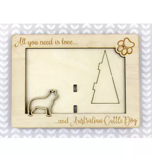 Australian Cattle Dog, Blue Heeler, Red Heeler - Photo frame, engraved wooden frame, a lovely gadget for the dog lover by Art-Dog
