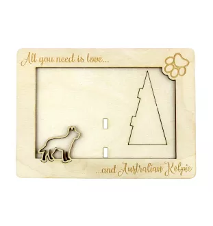 Owczarek australijski kelpie ramka na zdjęcie ze sklejki Art-Dog