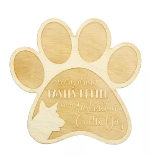 Australischer Treibhund, Australian Cattle Dog, Blue Heeler - Tasse Untersetzer, graviert Untersetzer mit Hund, Geschenk für Hundeliebhaber von Art-Dog Marke