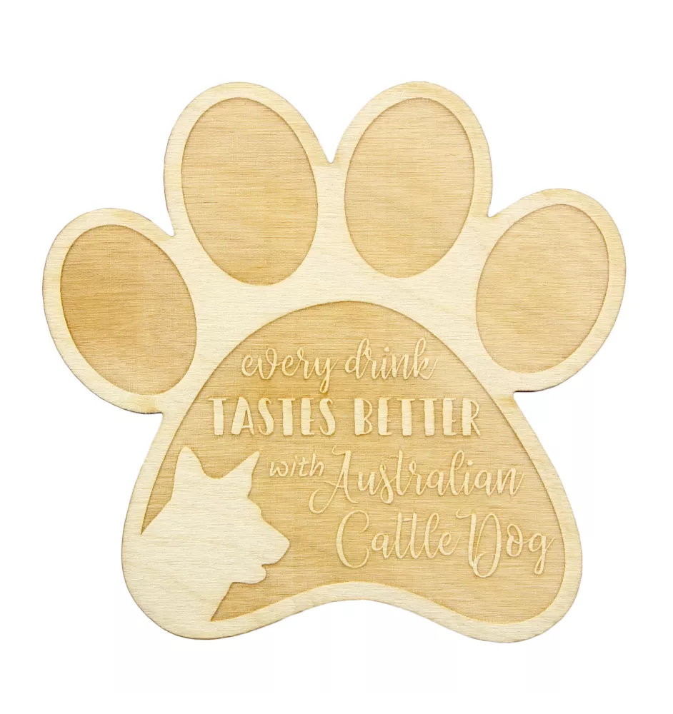 Australischer Treibhund, Australian Cattle Dog, Blue Heeler - Tasse Untersetzer, graviert Untersetzer mit Hund, Geschenk für Hundeliebhaber von Art-Dog Marke