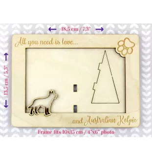Owczarek australijski kelpie ramka na zdjęcie ze sklejki Art-Dog