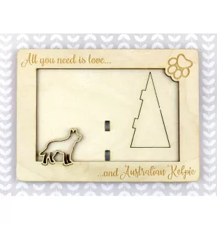 Owczarek australijski kelpie ramka na zdjęcie ze sklejki Art-Dog