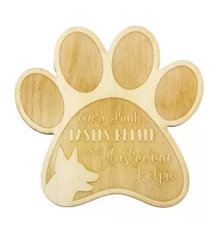 Owczarek australijski kelpie podkładka pod kubek ze sklejki Art-Dog