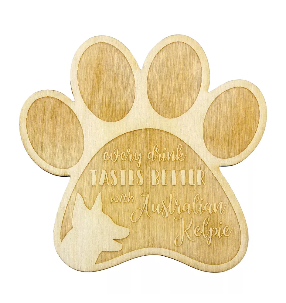 Owczarek australijski kelpie podkładka pod kubek ze sklejki Art-Dog