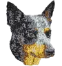 Bouvier australien, Australian Cattle Dog - écusson en forme de chien, patch brodé, décoration unique pour sac à dos de la marque Art-Dog