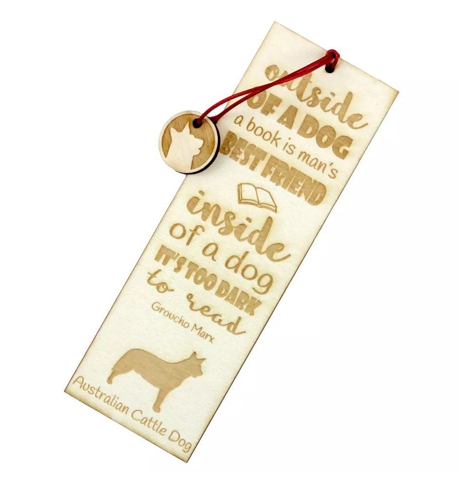 Australischer Treibhund, Australian Cattle Dog, Blue Heeler - Lesezeichen mit Hund, personalisiertes Lesezeichen, Geschenk für Bücherwurm von der Marke Art-Dog