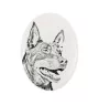 Kelpie Australien, Australian Kelpie - une plaque commémorative avec une photo de chien, une plaque funéraire avec une impression, une plaque ovale personnalisée de la marque Art-Dog
