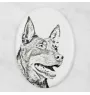 Kelpie Australien, Australian Kelpie - une plaque commémorative avec une photo de chien, une plaque funéraire avec une impression, une plaque ovale personnalisée de la marque Art-Dog