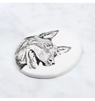 Australian Kelpie, Barb, Farmer Dog - commemorative plaque with a photo of a dog, tombstone with a print, personalized oval plaque from the Art-Dog brand