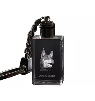 Australian Kelpie, Barb, Farmer Dog - Crystal key ring with dog photo, illuminated key ring, unique gift by Art-Dog brand