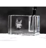 Kelpie Australien, Australian Kelpie - Porte-stylos, organiseur en cristal avec photo de chien, décoration de bureau unique par la marque Art-Dog