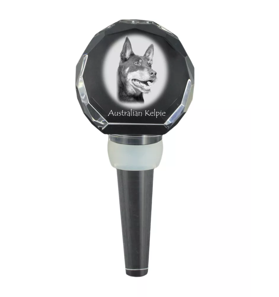 Owczarek australijski kelpie grubszy stopper do wina z psem Art-Dog