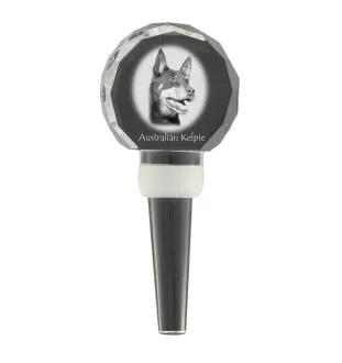 Owczarek australijski kelpie grubszy stopper do wina z psem Art-Dog