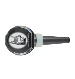 Australian Kelpie, Barb, Farmer Dog - Crystal bottle stopper, unique wine stopper with photo, personalised gift for sommelier by Art-Dog brand