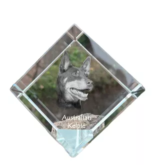 Owczarek australijski kelpie kostka kryształowa z psem Art-Dog