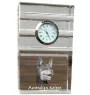 Kelpie Australien, Australian Kelpie - une horloge en verre avec une photo, une photo de chien dans un cristal, une horloge de bureau personnalisée de la marque Art-Dog