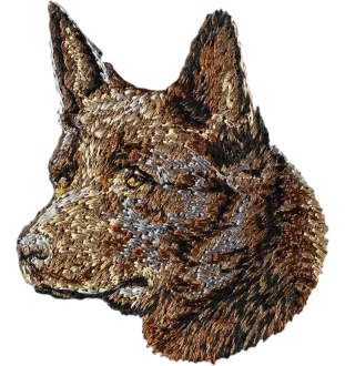 Australian Kelpie, Barb, Farmer Dog - dog-shaped patch, embroidered patch, unique decoration for Art-Dog backpack