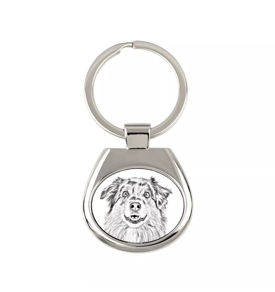 Australischer Schaferhund, Australian Shepherd - Schlüsselanhänger mit Hund, Anhänger mit Aufdruck, personalisierter Anhänger der Marke Art-Dog