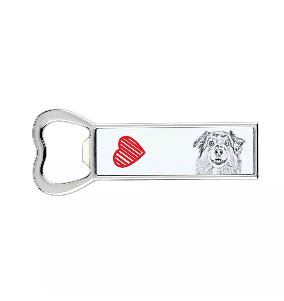 Australischer Schaferhund, Australian Shepherd - Flaschenöffner mit Hund, personalisierter Flaschenöffner für den Kühlschrank, ein einzigartiges Geschenk für Männer von der Marke Art-Dog