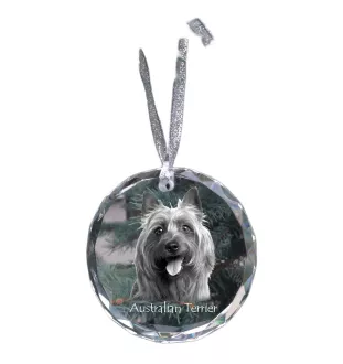 Australian Terrier - Kristallkugel mit Foto, Hundebild im Kristall, personalisierter Christbaumschmuck von Art-Dog.