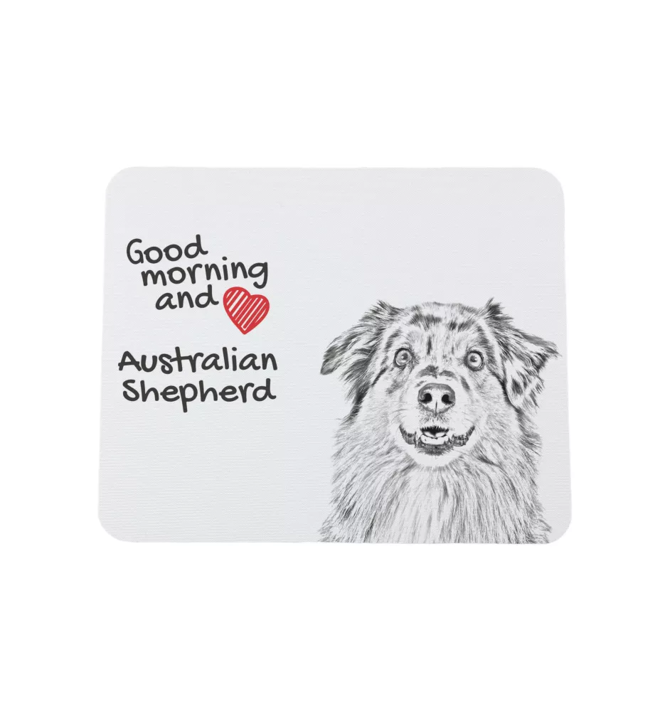 Australischer Schaferhund, Australian Shepherd - Mauspad mit Druck, personalisiertes Mauspad mit Hund, einzigartiges Gadget für Büroangestellte von Art-Dog.
