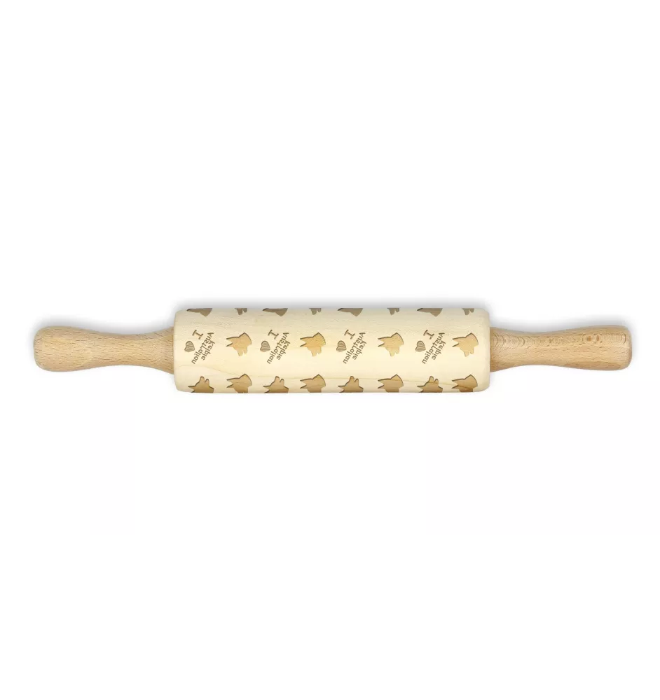 Australian Kelpie, Australischer Schäferhund, Barb - kleiner Nudelholz mit Hundemuster, Nudelholz für Kinder, Verzierung von Keramikton von Art-Dog.