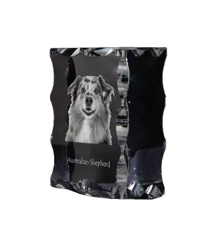 Berger Australien - cristal avec photo de chien, statuette en verre avec photo, cadre exceptionnel avec photo de la marque Art-Dog