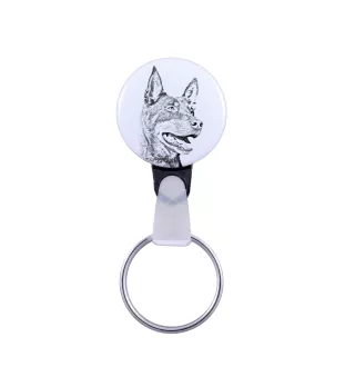 Australian Kelpie, Barb, Farmer Dog - keychain with a dog portrait, pendant with the brand's own Art-Dog graphics