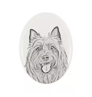 Terrier australien - une plaque commémorative avec une photo de chien, une plaque funéraire avec une impression, une plaque ovale personnalisée de la marque Art-Dog