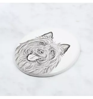 Australian Terrier - Gedenktafel mit einem Foto eines Hundes, Grabplatte mit Druck, personalisierte ovale Platte der Marke Art-Dog