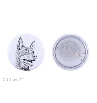 Australian Kelpie, Australischer Schäferhund, Barb - Anstecknadel mit Ihrem Hund, fügen Sie Ihr eigenes Foto hinzu, Marke Art-Dog