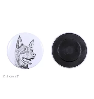 Australian Kelpie, Australischer Schäferhund, Barb Magnet mit einem Hundepfotenabdruck, außergewöhnlich leicht, starker Magnet, handgefertigtes Produkt der Marke Art-Dog