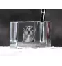 Berger Australien - Porte-stylos, organiseur en cristal avec photo de chien, décoration de bureau unique par la marque Art-Dog