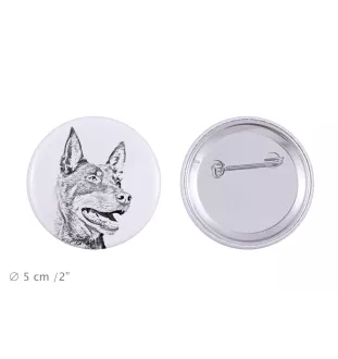 Owczarek australijski kelpie przypinka z psem duża Art-Dog