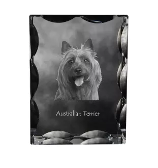 Terrier australien - cristal avec photo de chien, statuette en verre avec photo, cadre exceptionnel avec photo de la marque Art-Dog