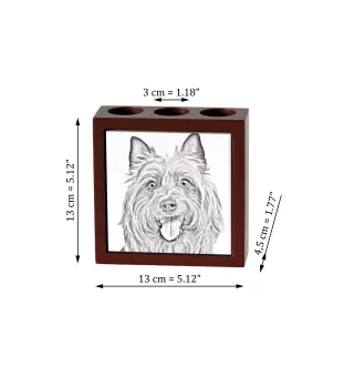 Australian Terrier, Aussie - pen holder with a dog, desk organizer with a print, personalized desk decoration from the Art-Dog brand.