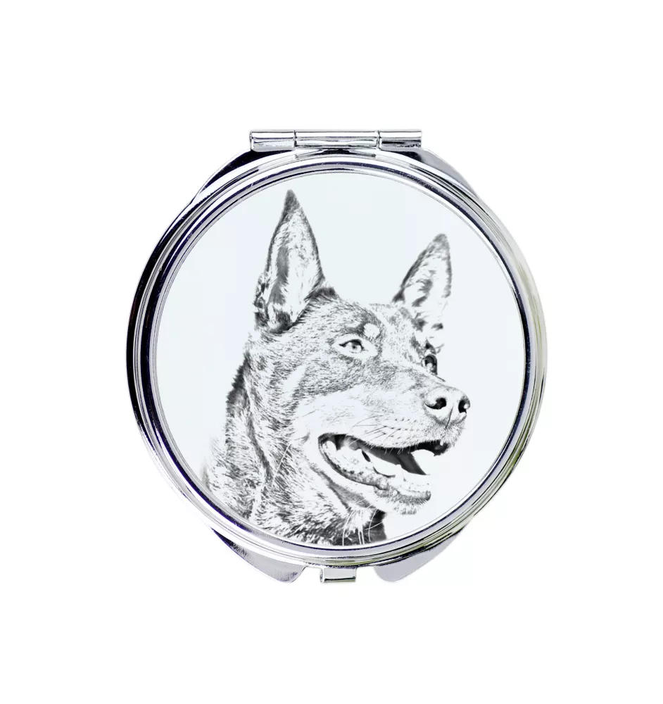 Kelpie Australien, Australian Kelpie - miroir de poche avec chien, miroir personnalisé pour sac à main, miroir compact avec impression de la marque Art-Dog