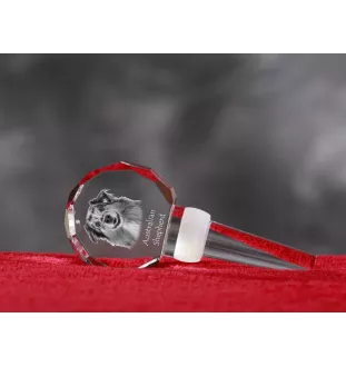 Australian Shepherd - Crystal bottle stopper, unique wine stopper with photo, personalised gift for sommelier by Art-Dog brand