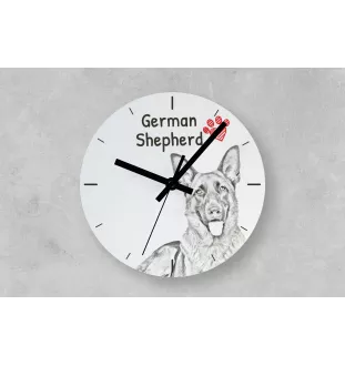 Australian Terrier, Aussie - wall clock with a dog, shelf clock with a print, personalized home decoration from the Art-Dog brand