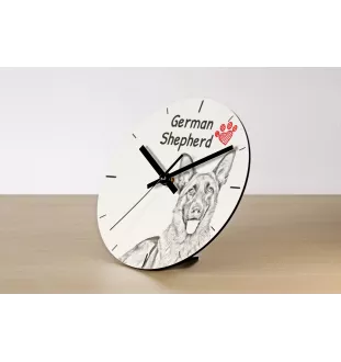 Australian Terrier, Aussie - wall clock with a dog, shelf clock with a print, personalized home decoration from the Art-Dog brand