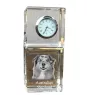 Australischer Schaferhund, Australian Shepherd - Kristalluhr mit Foto, Hundebild im Kristall, personalisierte Schreibtischuhr von Art-Dog.