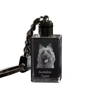 Australian Terrier - Schlüsselanhänger aus Kristall mit Hundefoto, beleuchteter Schlüsselanhänger, einzigartiges Geschenk der Marke Art-Dog